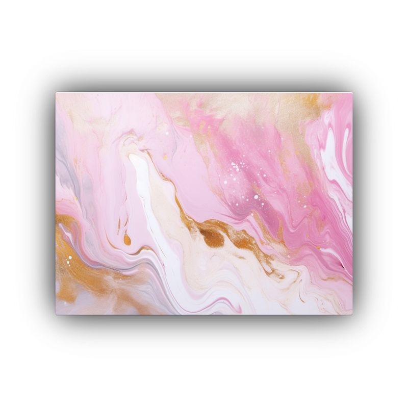 GENERICO - Pinturas Decorativas De Mármol Rosa Blanco Y Dorado Con Te 120x80cm