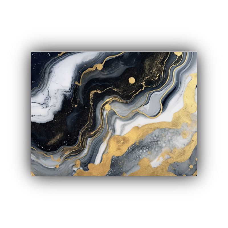 GENERICO - Pinturas Decorativas De Mármol Acuarela En Blanco Negro Y  120x80cm