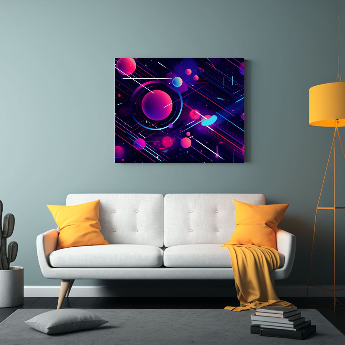 GENERICO - Cuadro Geométrico Cósmico Para Decoración De Oficina Con  120x80cm