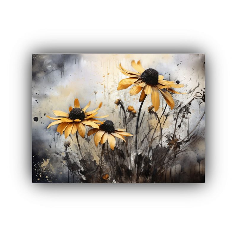 GENERICO - Pinturas Abstractas En Negro Para Decoración Con Flores De  120x80cm