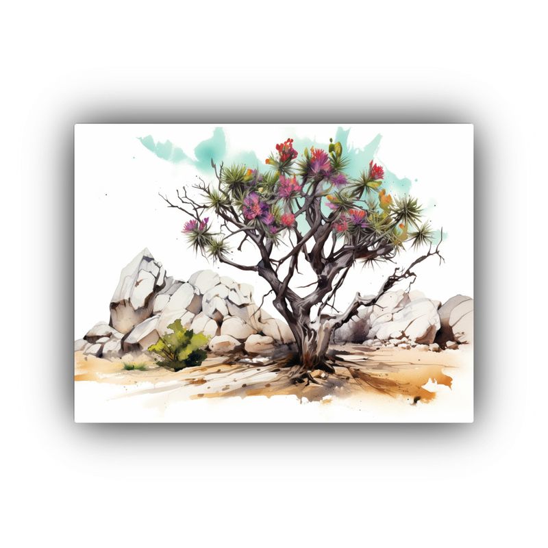 GENERICO - Venta De Lienzo Visual Árbol De Josué En Acuarelas Colore 120x80cm