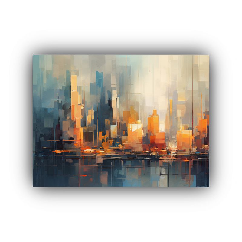 GENERICO - Pintura Abstracta Ciudad En Estilo Lienzo Hermoso Intensidad 120x80cm