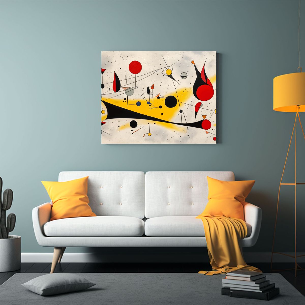 GENERICO - Cuadro Abstracto Estilo Calder Lienzo De época 120x80cm