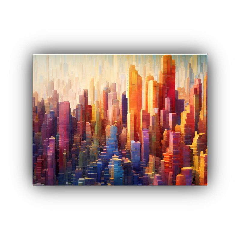 GENERICO - Pinturas Abstractas De Una Ciudad Increíblemente Colorida 120x80cm