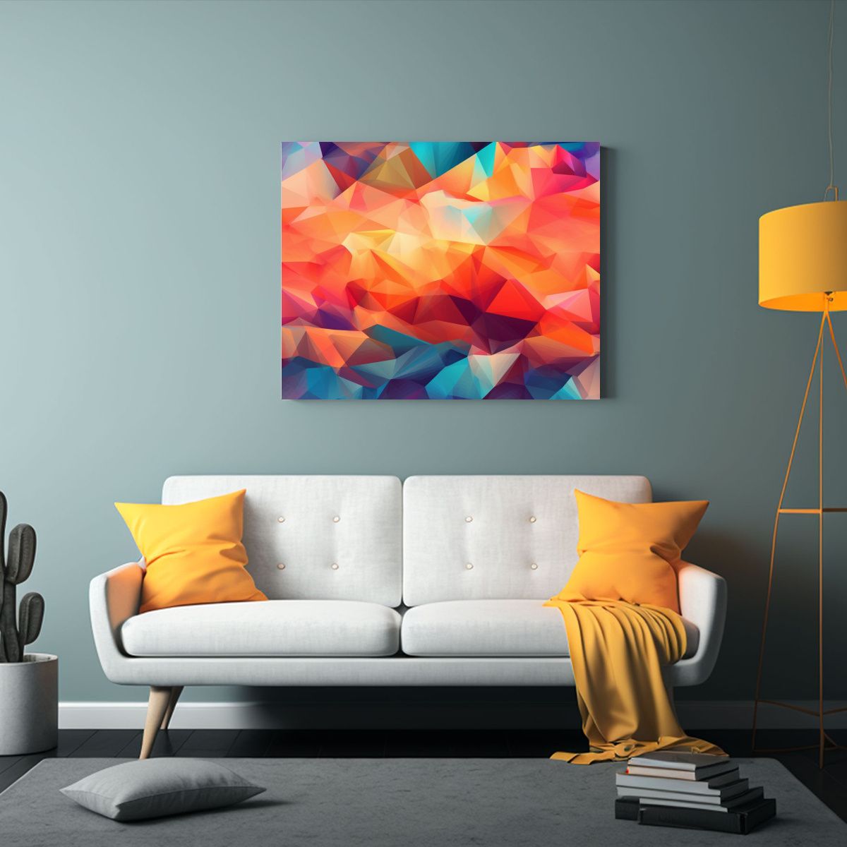 GENERICO - Pinturas Decorativas Abstractas Geométricas Con Colores Bri 120x80cm