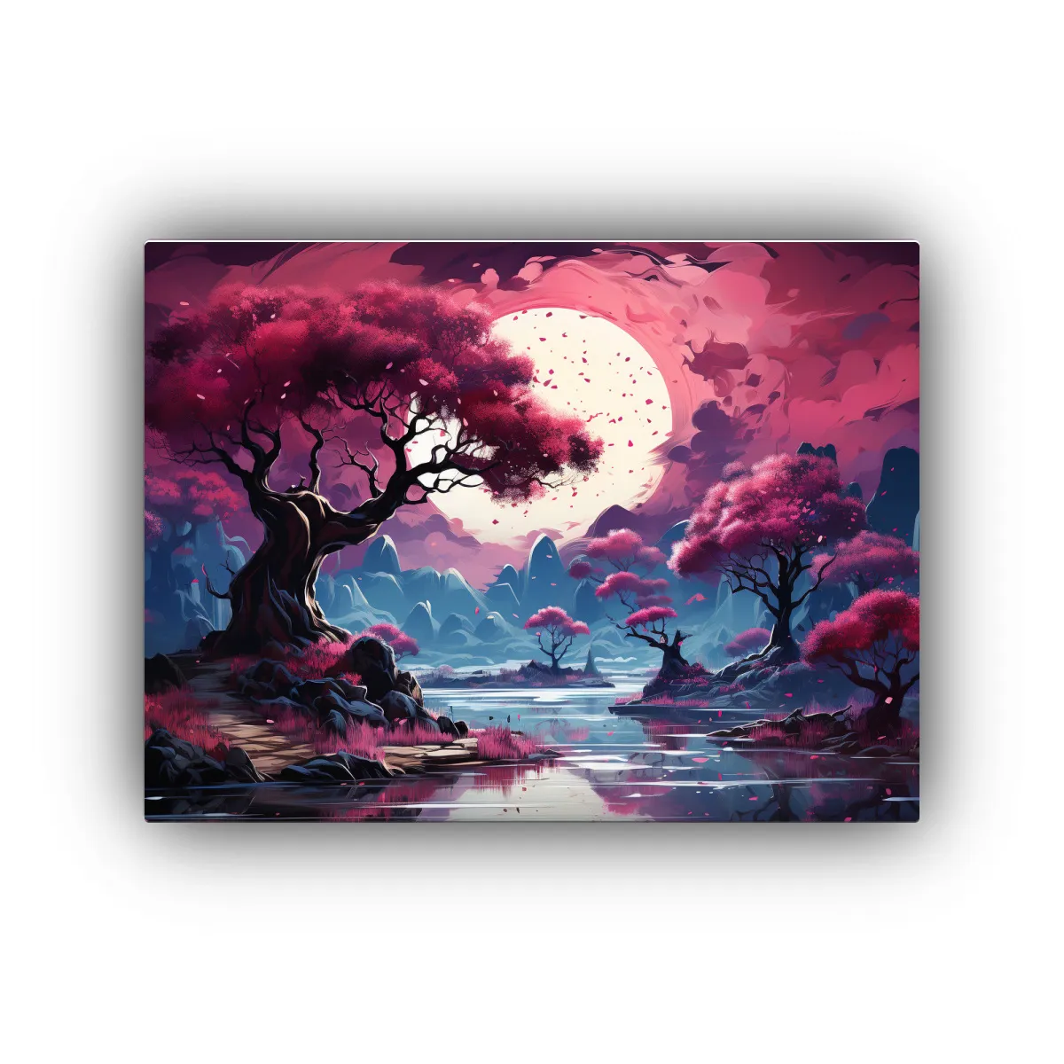 GENERICO - Cuadro único Manglar Morado Atmósfera Neonoir 120x80cm