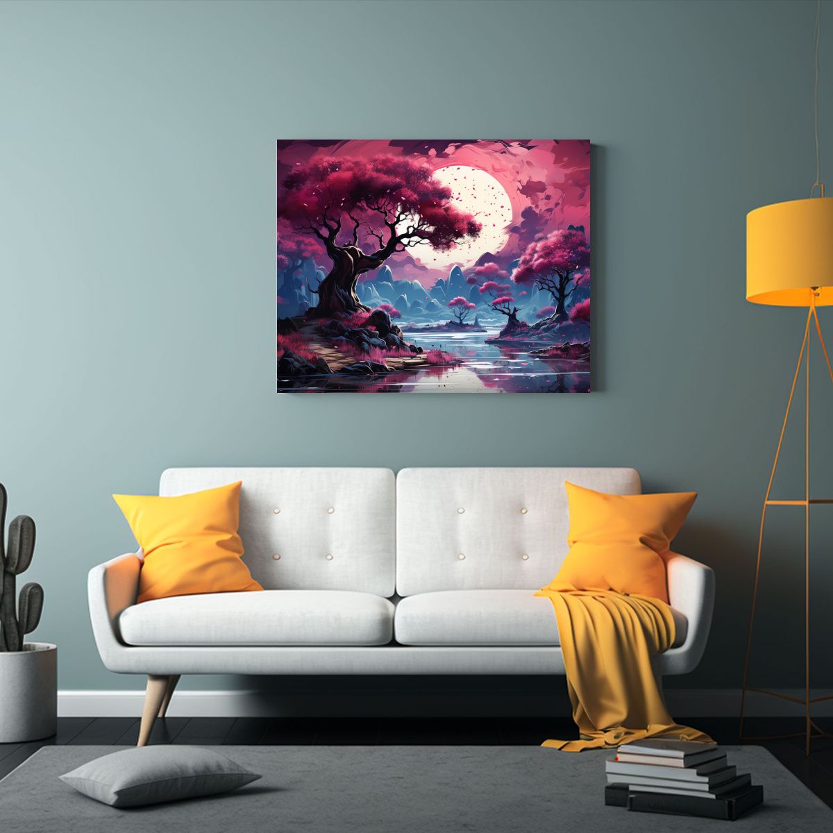 GENERICO - Cuadro único Manglar Morado Atmósfera Neonoir 120x80cm