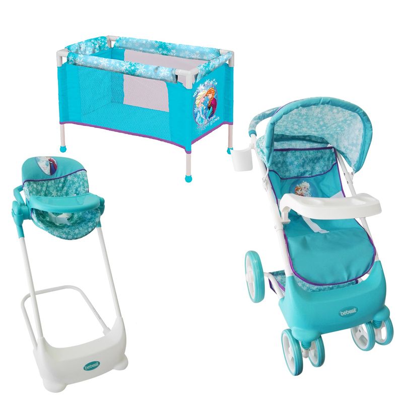 DISNEY - Coche Muñeca con Cuna y Silla Frozen Disney