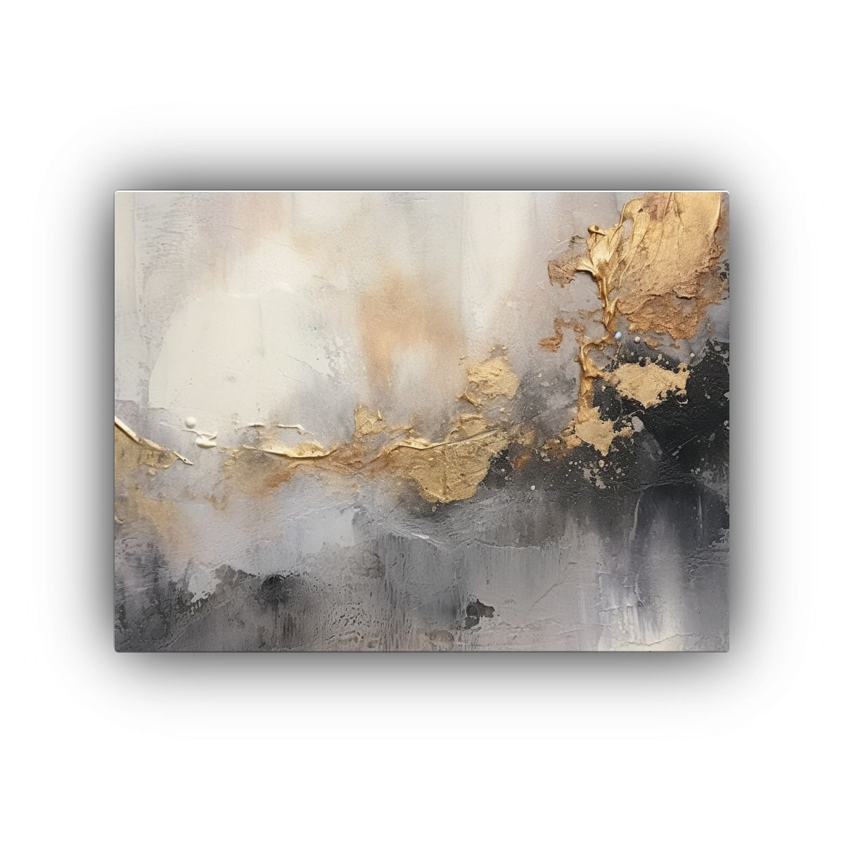 GENERICO - Cuadro Abstracto En Tonos Marrón Y Gris Para Decoración 120x80cm