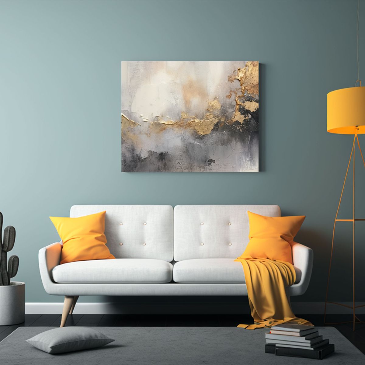 GENERICO - Cuadro Abstracto En Tonos Marrón Y Gris Para Decoración 120x80cm