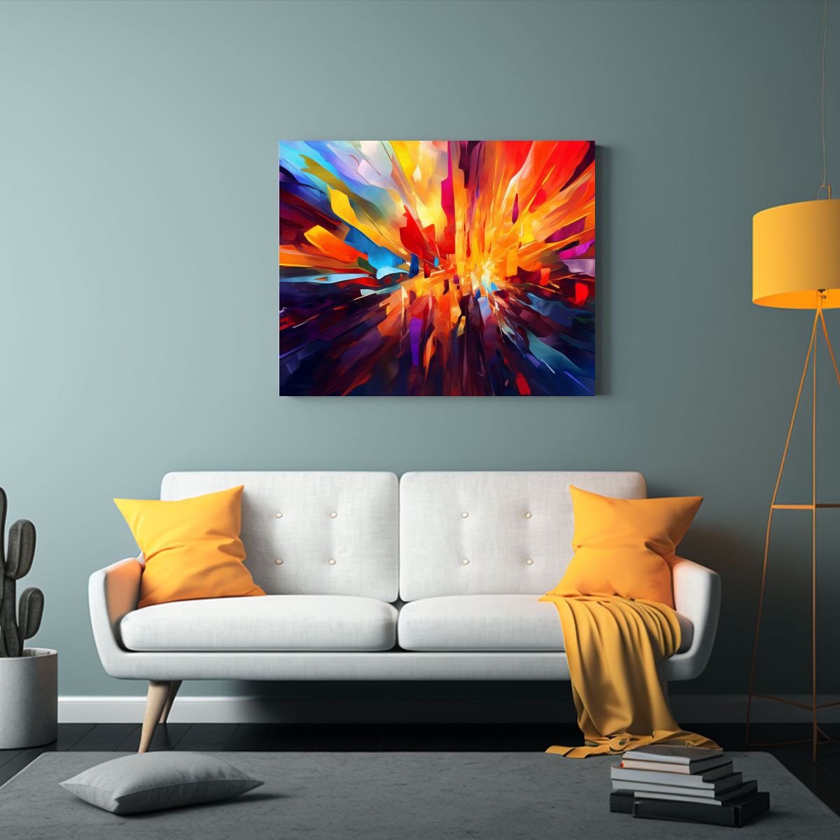 GENERICO - Cuadro Lienzo Patrón Vibrante Arte Moderno Colores Intensos 120x80cm