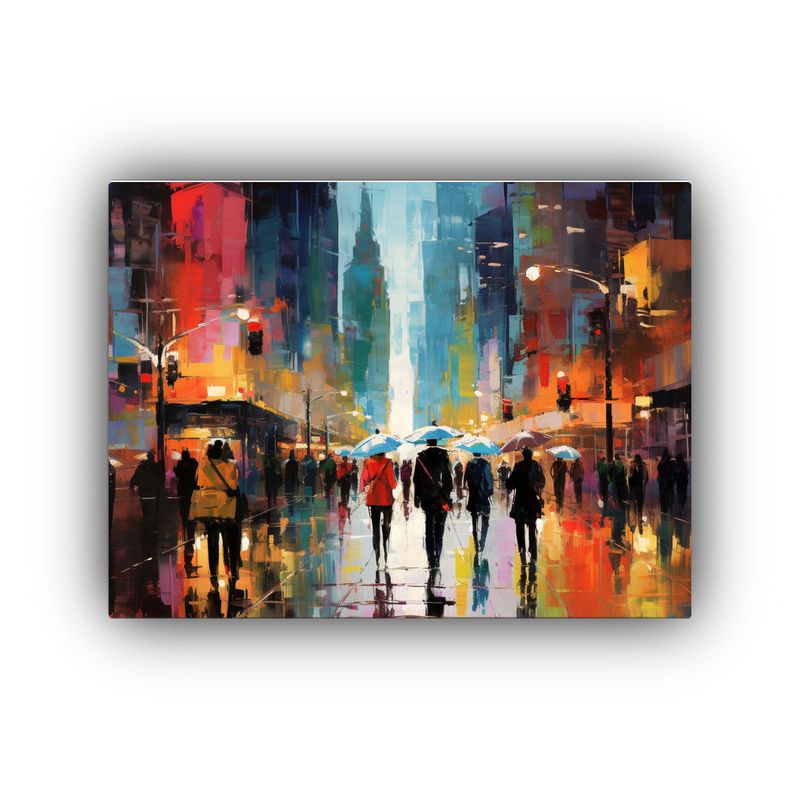 GENERICO - Pintura Relieve Creativa De La Bulliciosa Calle De La Ciudad 120x80cm