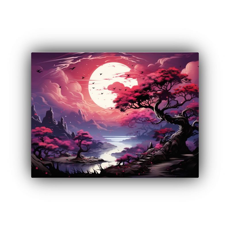 GENERICO - Cuadro En Bastidor Árbol Roble Púrpura Atmósfera Neonoi 120x80cm
