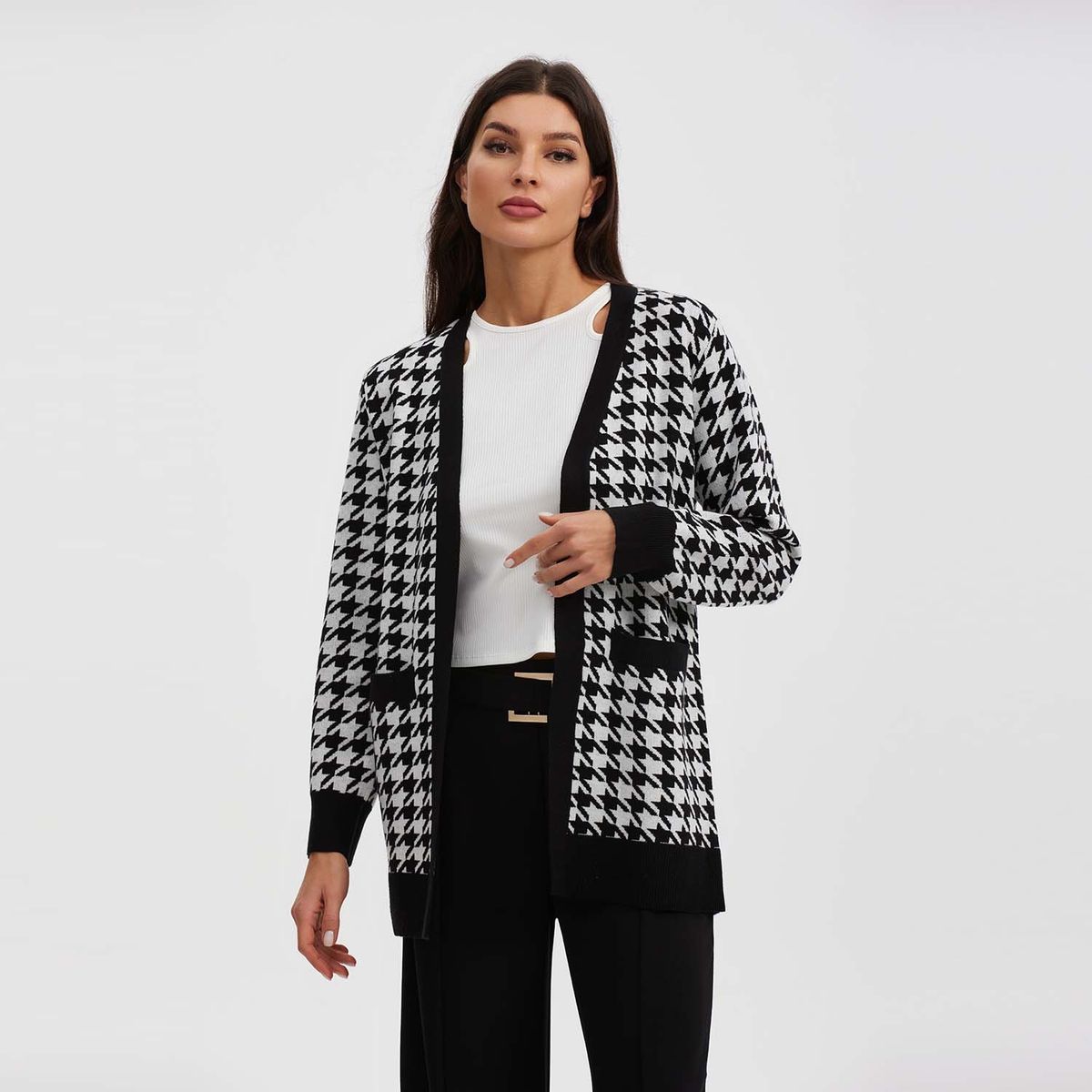 FASHION'S PARK - Sweater Mujer Bolsillo Negro Fashion's Park