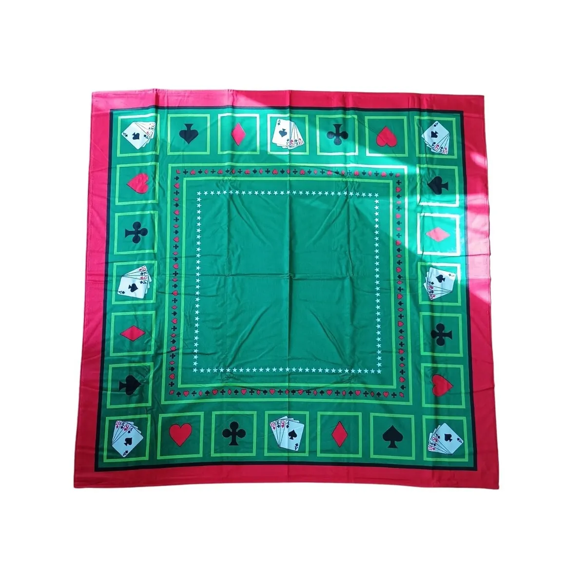 TEKA - Mantel Cuadrada Casino Cartas - 100% Algodón Terciopelo - Teka