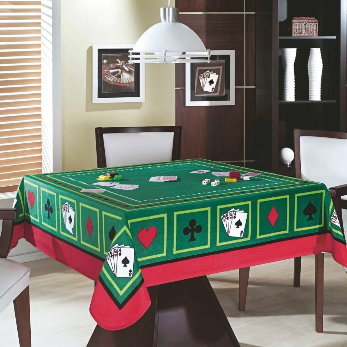 TEKA - Mantel Cuadrada Casino Cartas - 100% Algodón Terciopelo - Teka