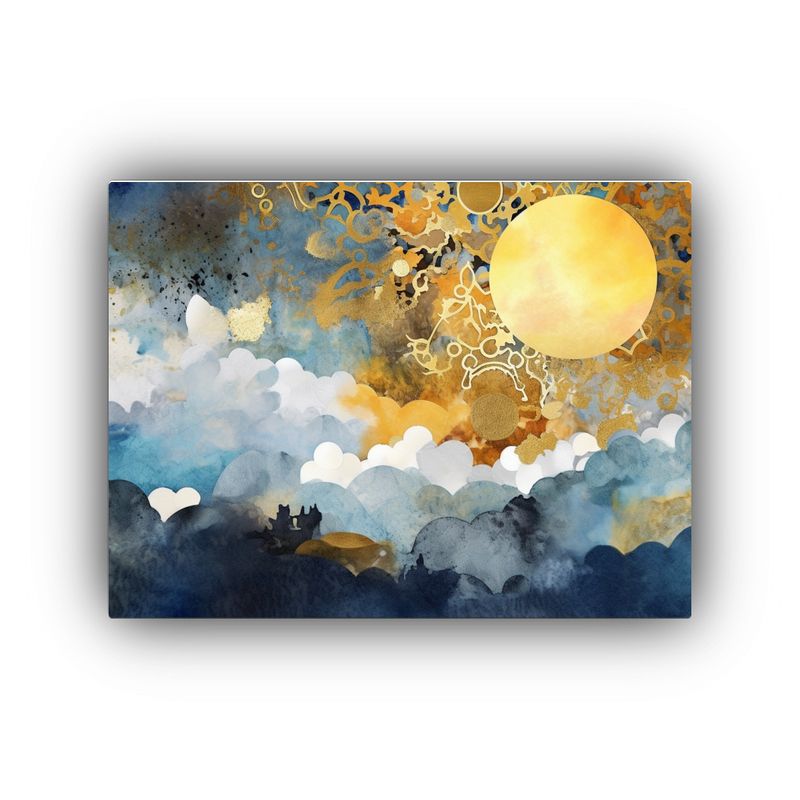 GENERICO - Pintura Decorativa Con Brillo Dorado Del Sol En El Lado Dere 120x80cm
