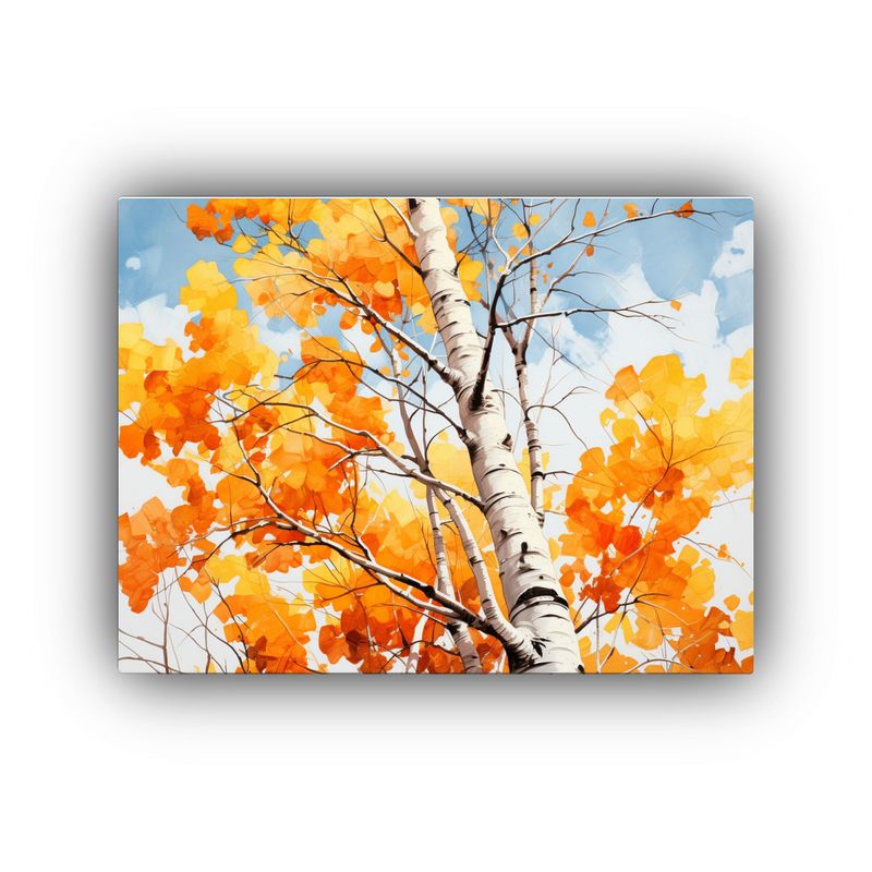 GENERICO - Pintura Abstracta Acuarela Colores Naranja árbol Aspen En L 120x80cm