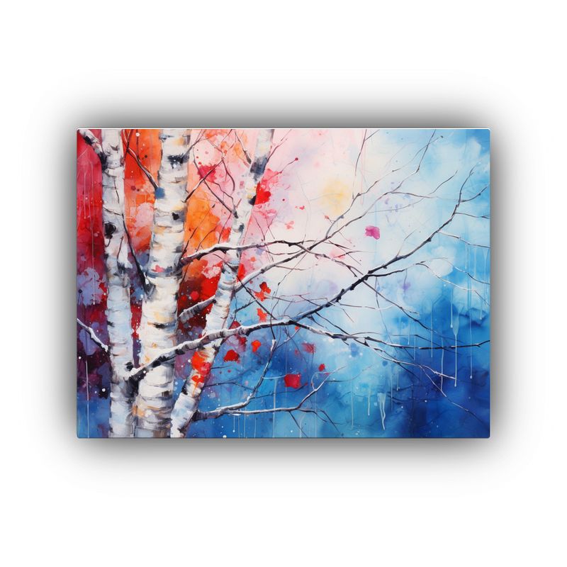 GENERICO - Cuadro Abstracto Estilo Galería Árbol De Abedul En Colore 120x80cm