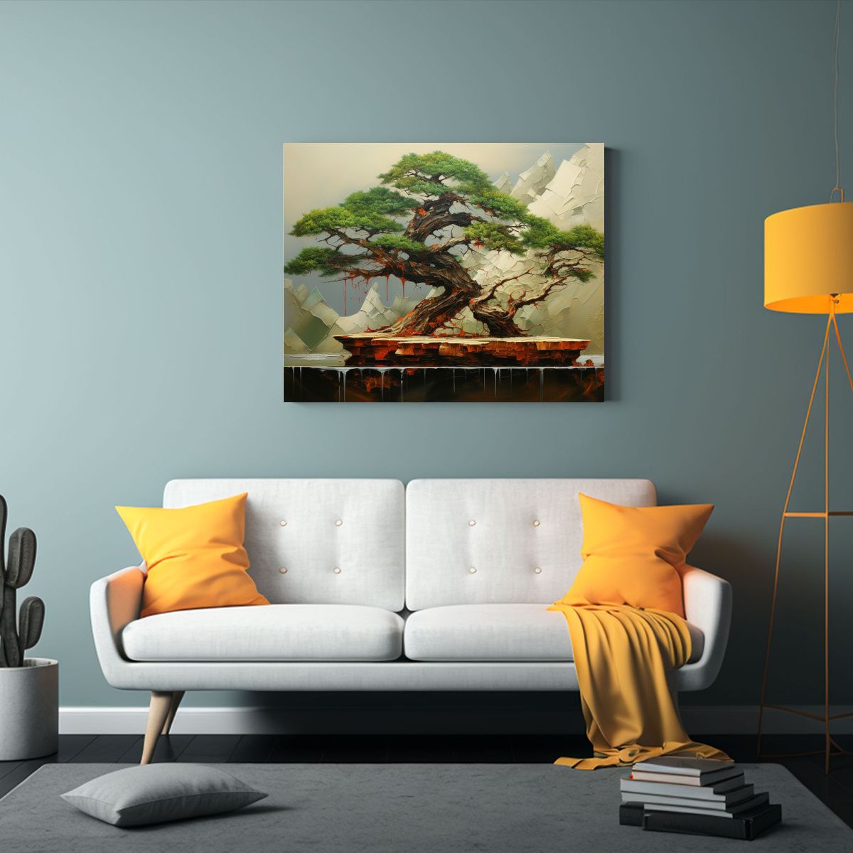 GENERICO - Cuadro De Bonsái Abstracto Multicolor Arte Detallado En Est 120x80cm