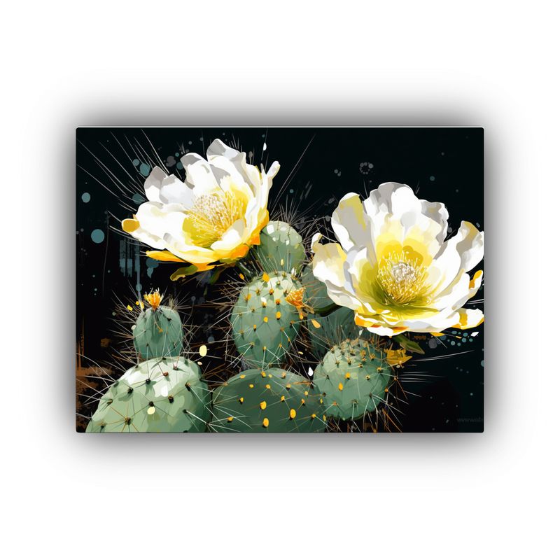 GENERICO - Cuadros Decorativos Lienzo Con Calma Y Cactus En Amarillo Y 120x80cm