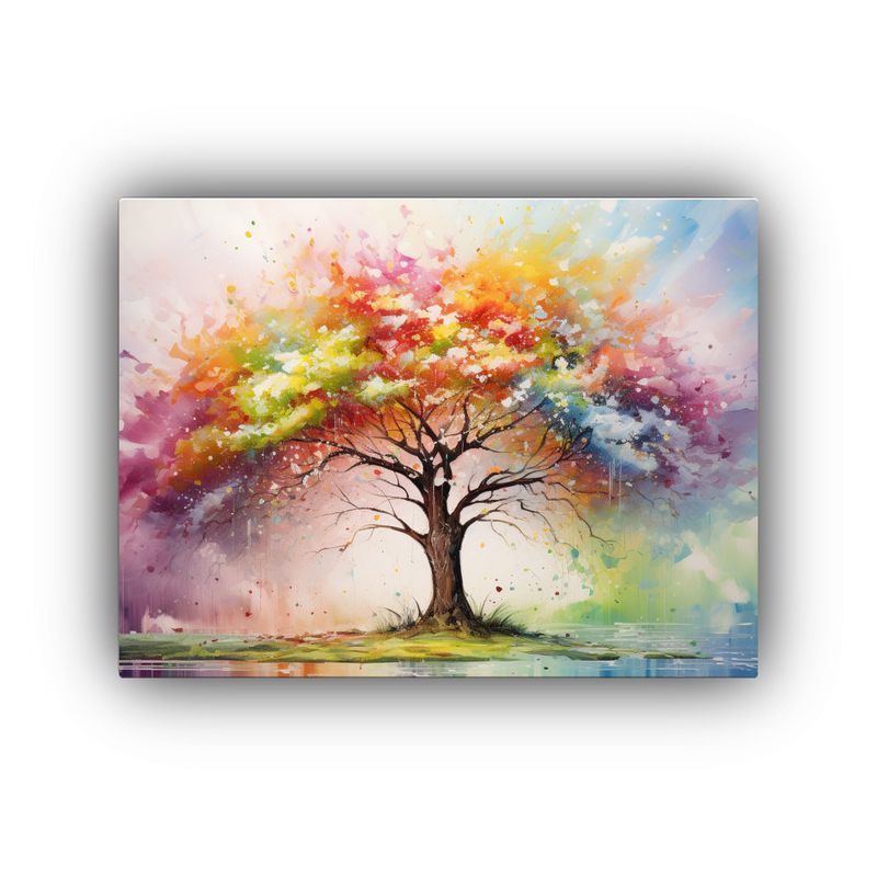 GENERICO - Pintura Abstracta De Un árbol De Cerezo En Colores Del Arco 120x80cm