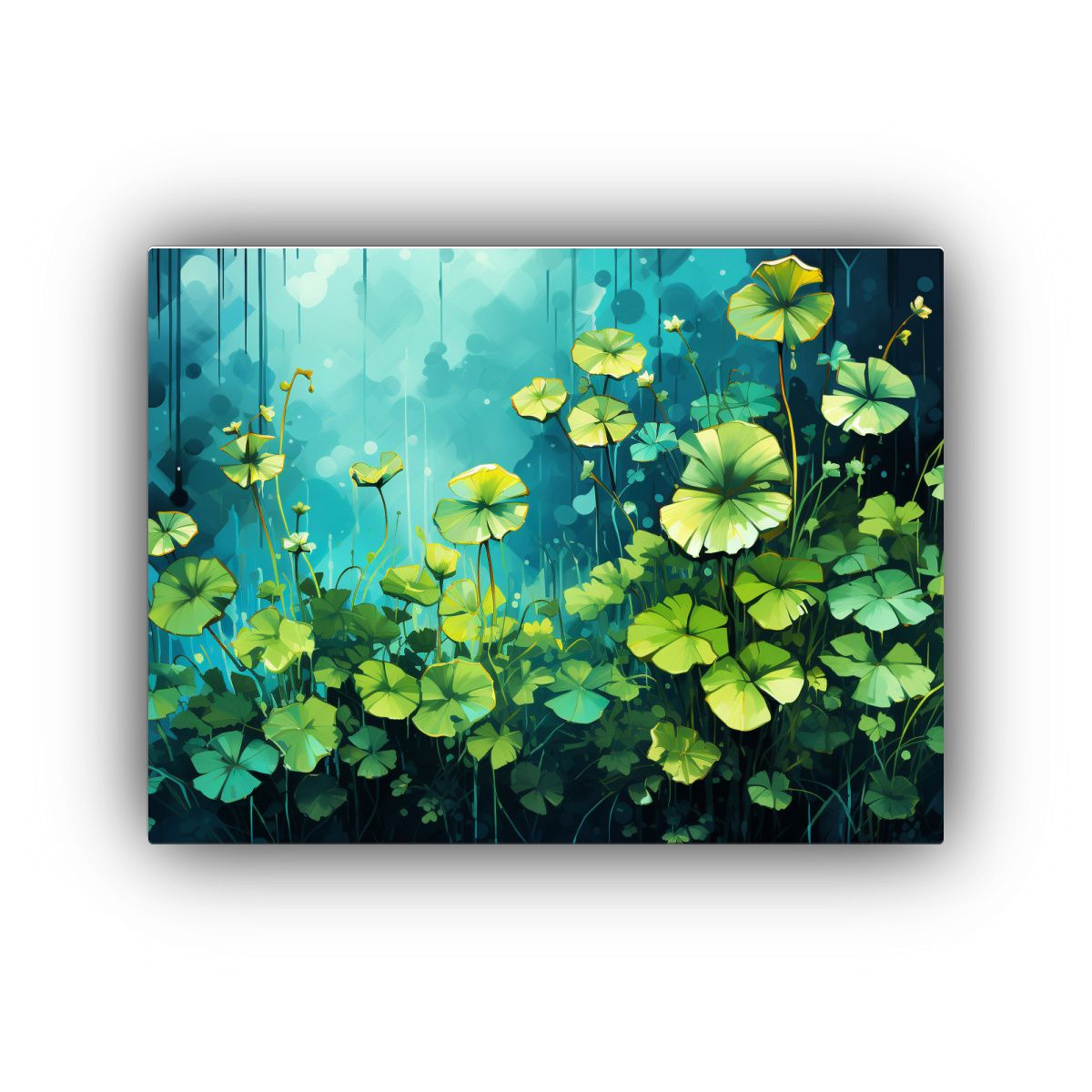 GENERICO - Cuadros Decorativos De Lienzo Finas Líneas En Cilantro Y Az 120x80cm