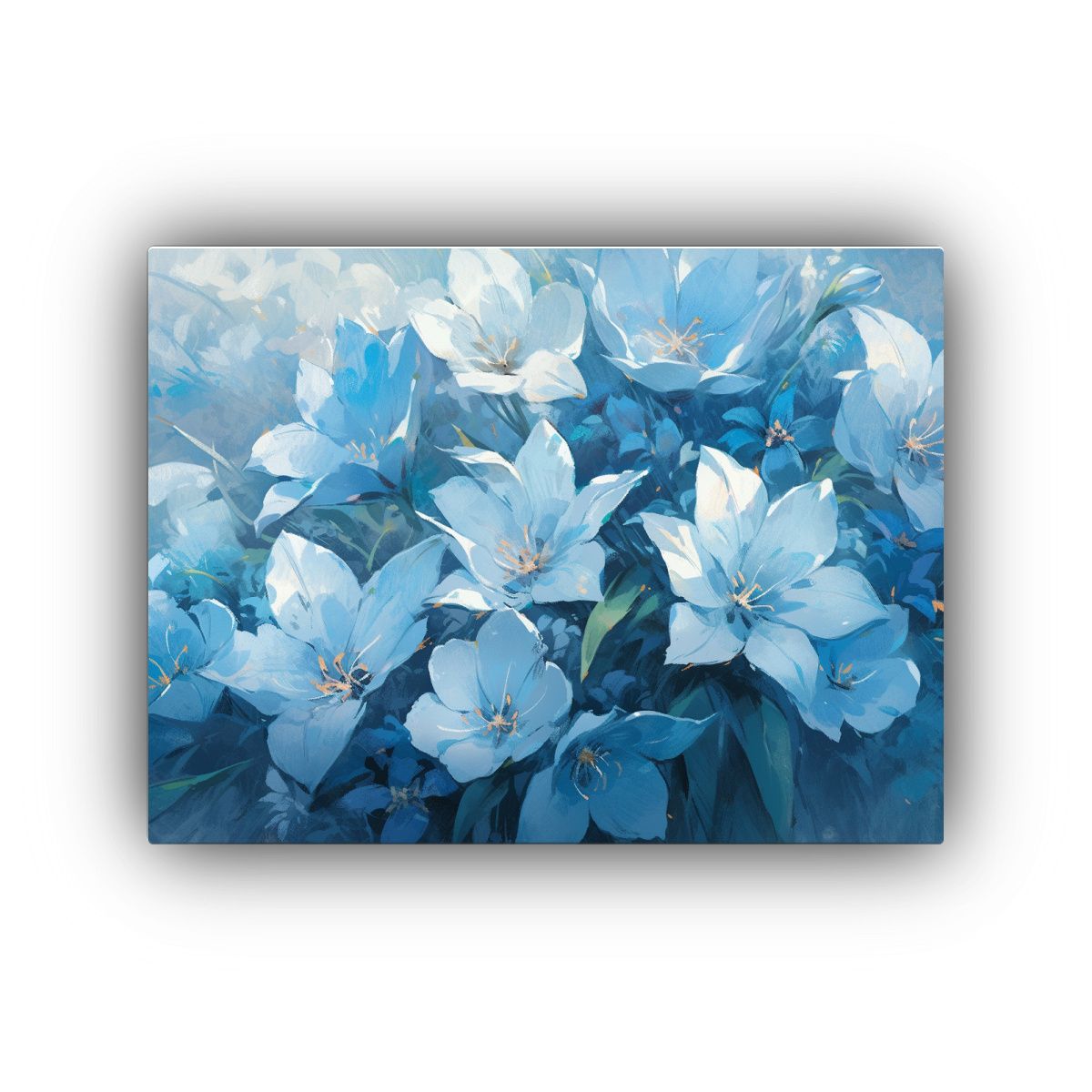 GENERICO - Cuadro De Flores En Tela Estilo Cyan Sobre Bastidor De Mader 120x80cm