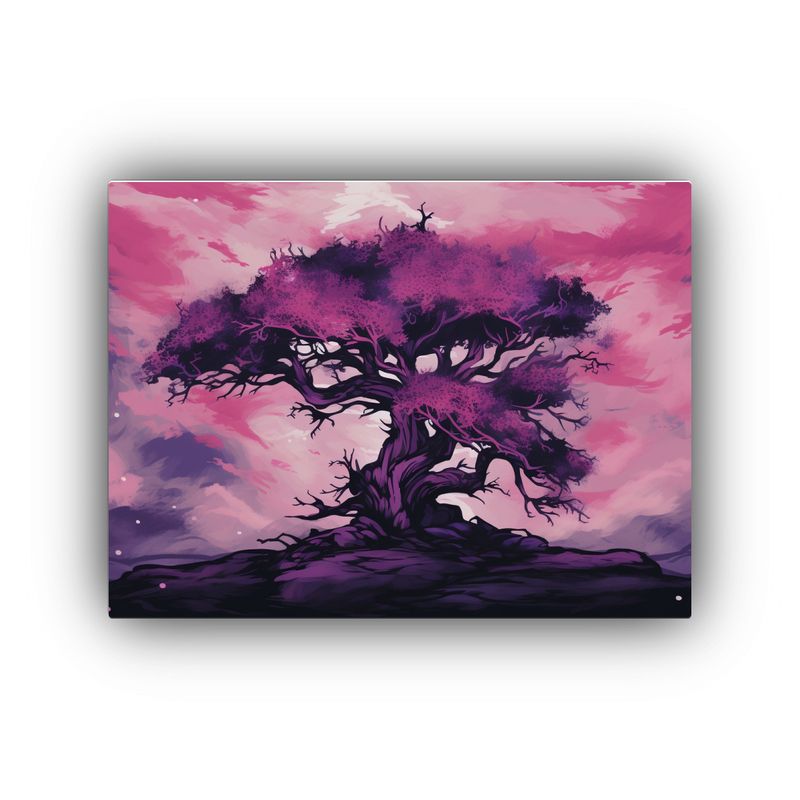 GENERICO - Pintura Decorativa Neonoir Con Ciprés Morado 120x80cm