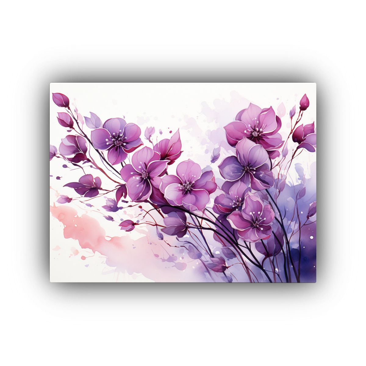 GENERICO - Cuadro Abstracto De Un árbol De Eucalipto En Colores Morado 120x80cm