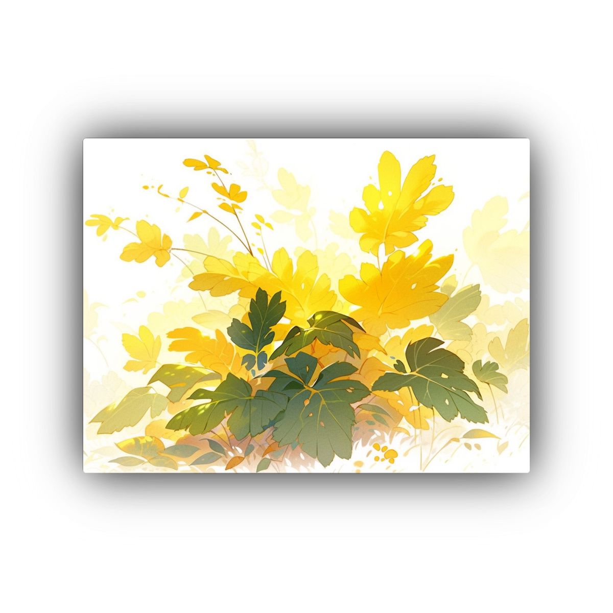 GENERICO - Cuadro Abstracto Moderno árbol Amarillo Atmosfera Neonoir P 120x80cm