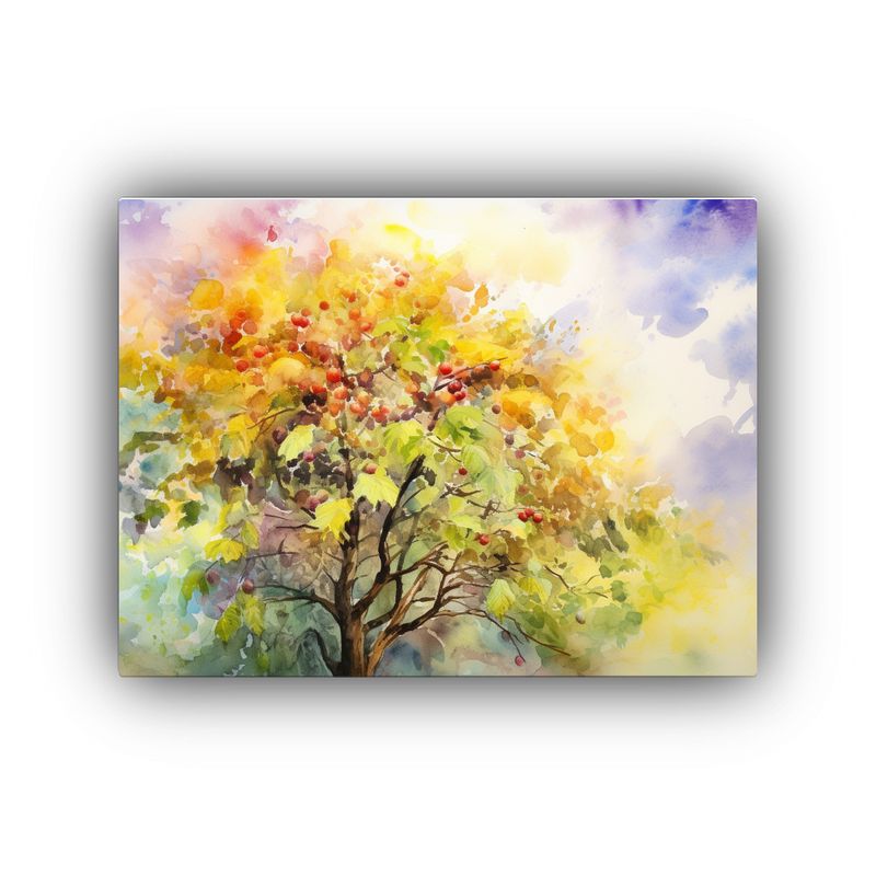 GENERICO - Lienzo Estilo Galería árbol Higuera Colores Pasteles Acuar 120x80cm
