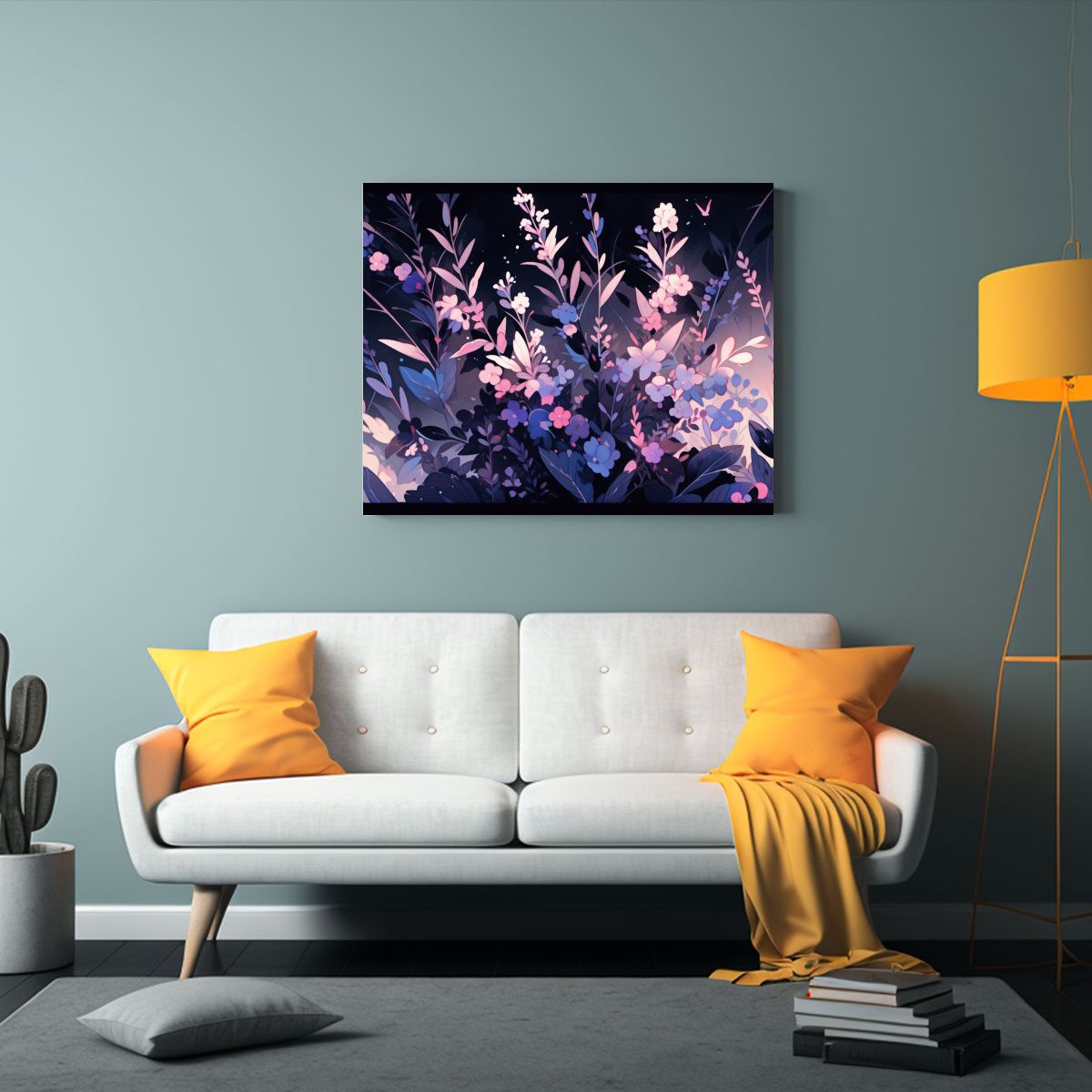 GENERICO - Pinturas Modernas De Tonos Lavanda Y Hierbas En Colores Vibr 120x80cm