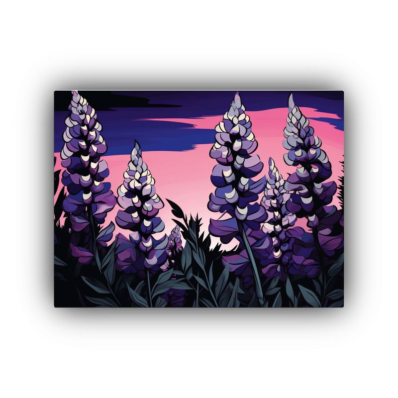 GENERICO - Pinturas Decorativas Neonoir Con Granos De Lupino En Morado  120x80cm