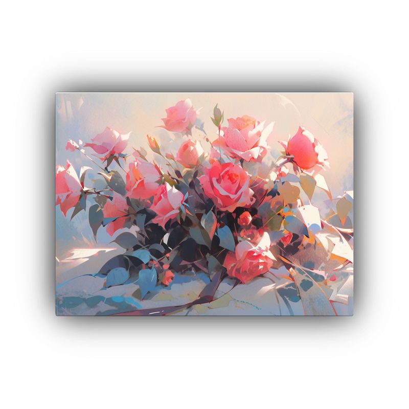 GENERICO - Cuadro De Flores En Lienzo Con Colores Magenta Estilo Decor 120x80cm