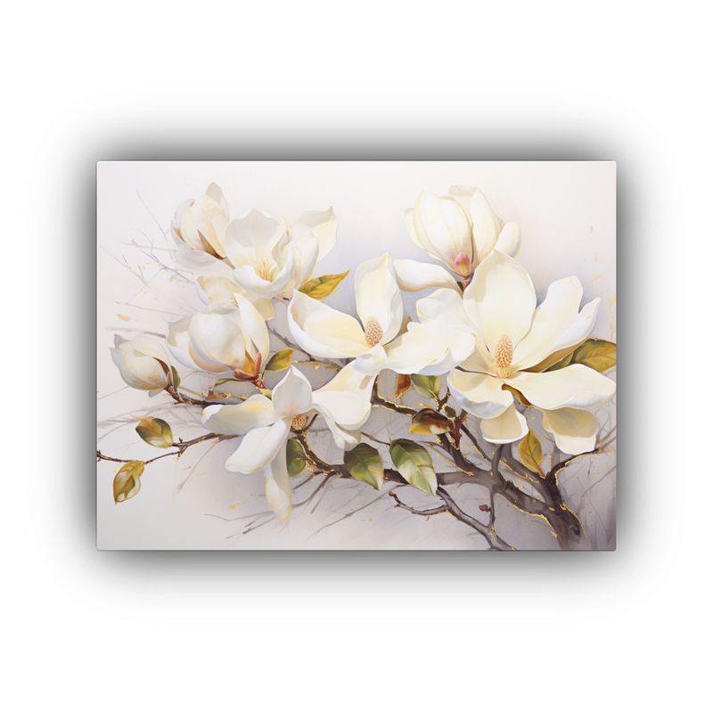 GENERICO - Pintura Abstracta Resistente A Magnolias En Oro Y Rosa 120x80cm