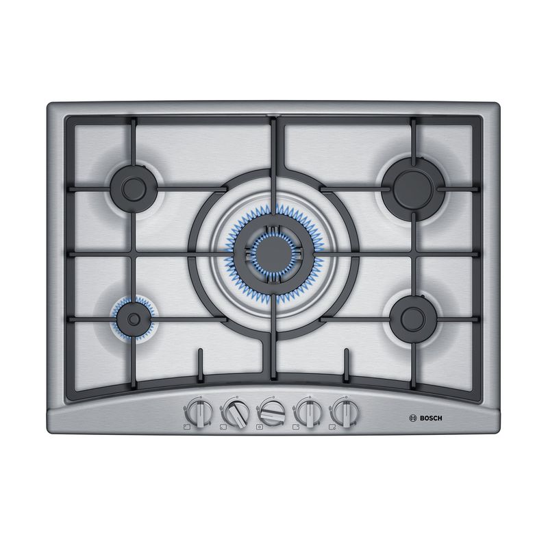 BOSCH - Encimera a Gas Bosch PGQ7G5B90 Acero Inoxidable 5 quemadores