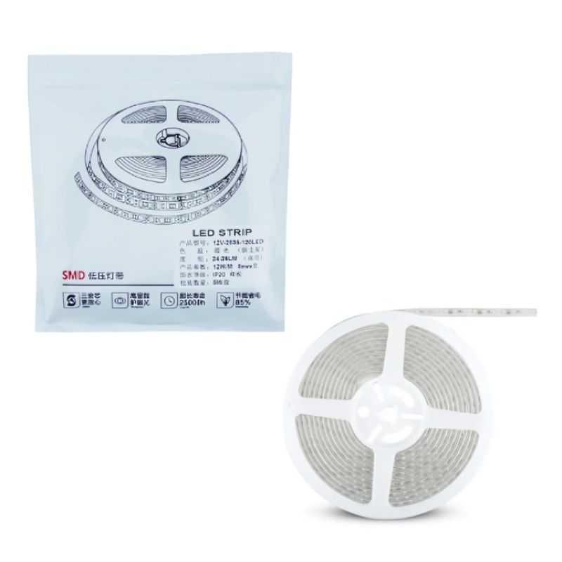 OEM - ROLLO LED 3528 LUZ CALIDA 5 MTS USO INTERIOR 12VOLT