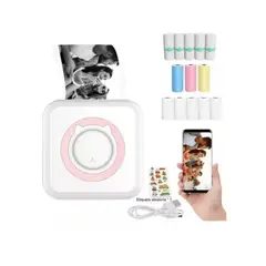 GENERICO - Mini Impresora Térmica Portátil Bluetooth + 13 Roll Papel