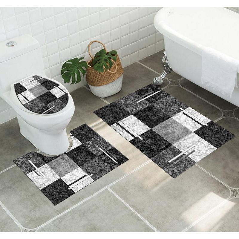 ANGELES DEL HOGAR - Juego de baños alfombras Con diseños 3 piezas
