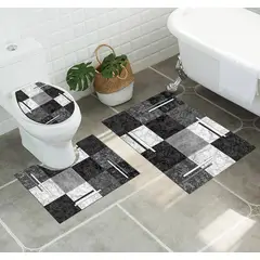 ANGELES DEL HOGAR - Juego de baños alfombras Con diseños 3 piezas