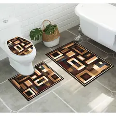 ANGELES DEL HOGAR - Juego de baños alfombras Con diseños 3 piezas
