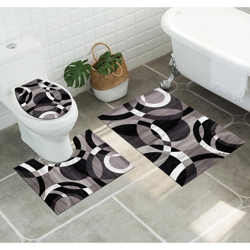 ANGELES DEL HOGAR - Juego de baños alfombras Con diseños 3 piezas
