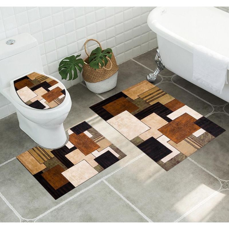 ANGELES DEL HOGAR - Juego de baños alfombras Con diseños 3 piezas