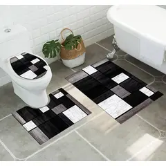 ANGELES DEL HOGAR - Juego de baños alfombras Con diseños 3 piezas