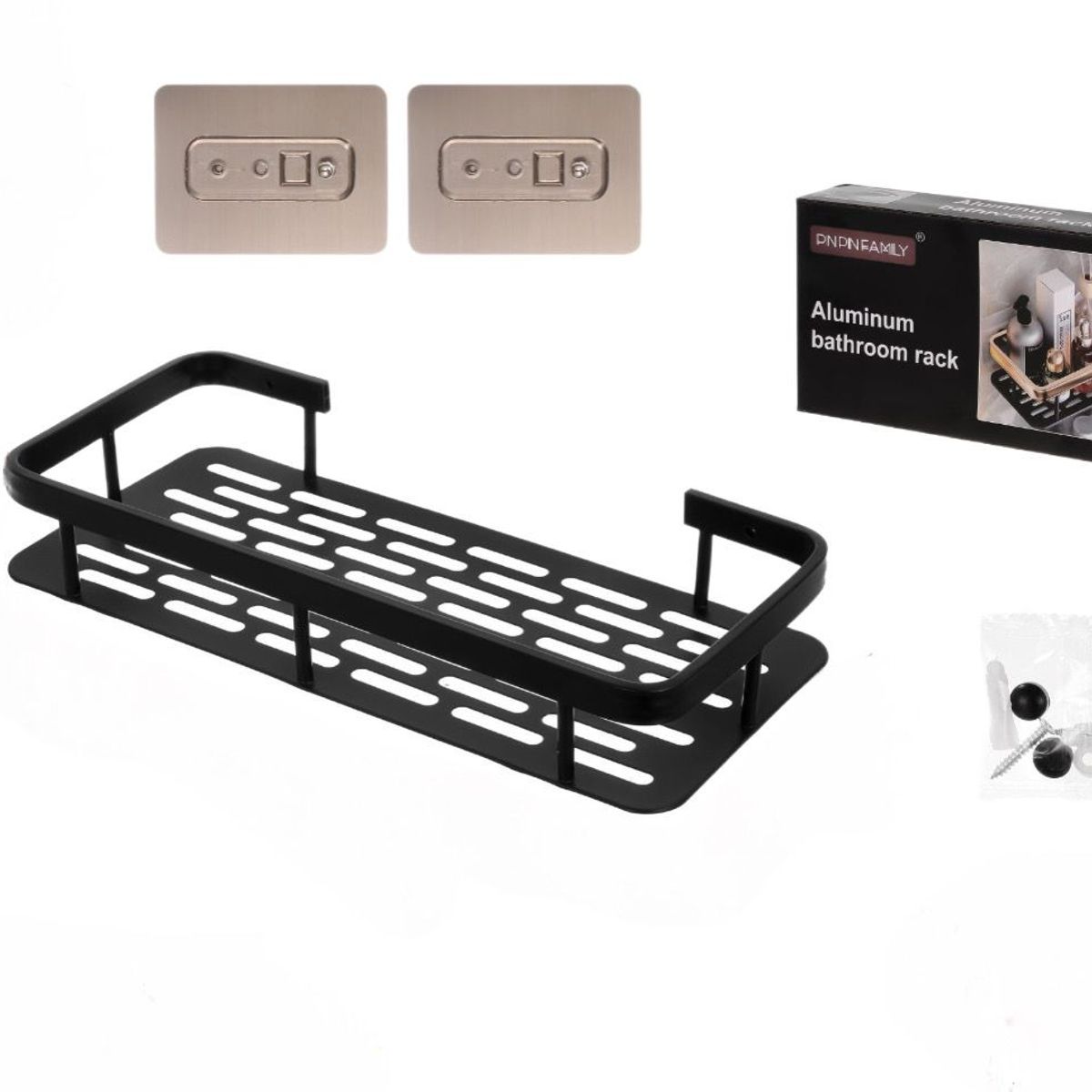 GENERICO - Organizador Estante De Baño Negro Repisa Inoxidable