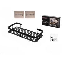 Organizador Estante De Baño Negro Repisa Inoxidable