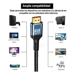 GENERICO - Cable Hdmi 2.0 4k Ultra Hd 2160p Premium 15 Metros