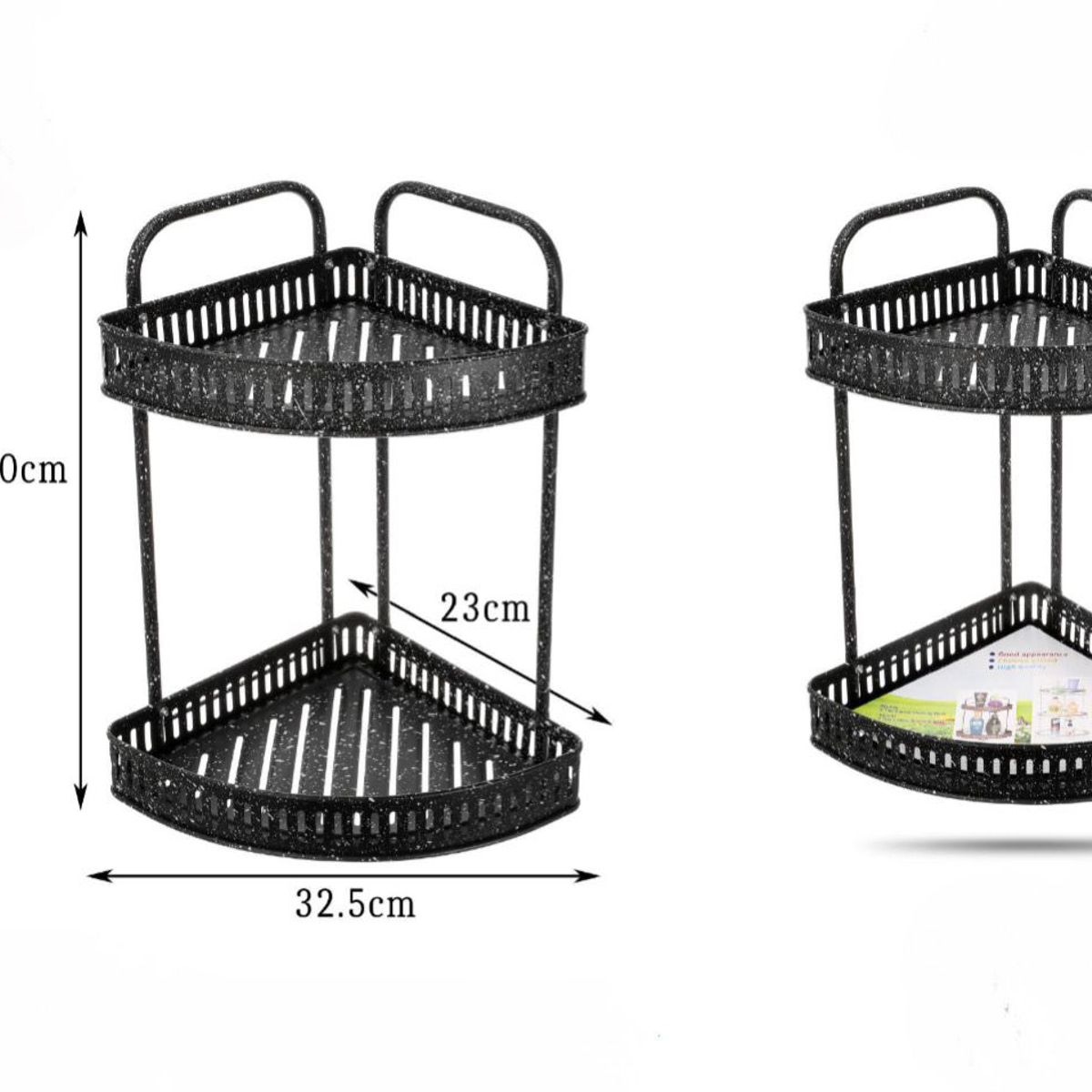 GENERICO - Organizador Estante De Baño Esquinero Negro Repisa Inoxidable