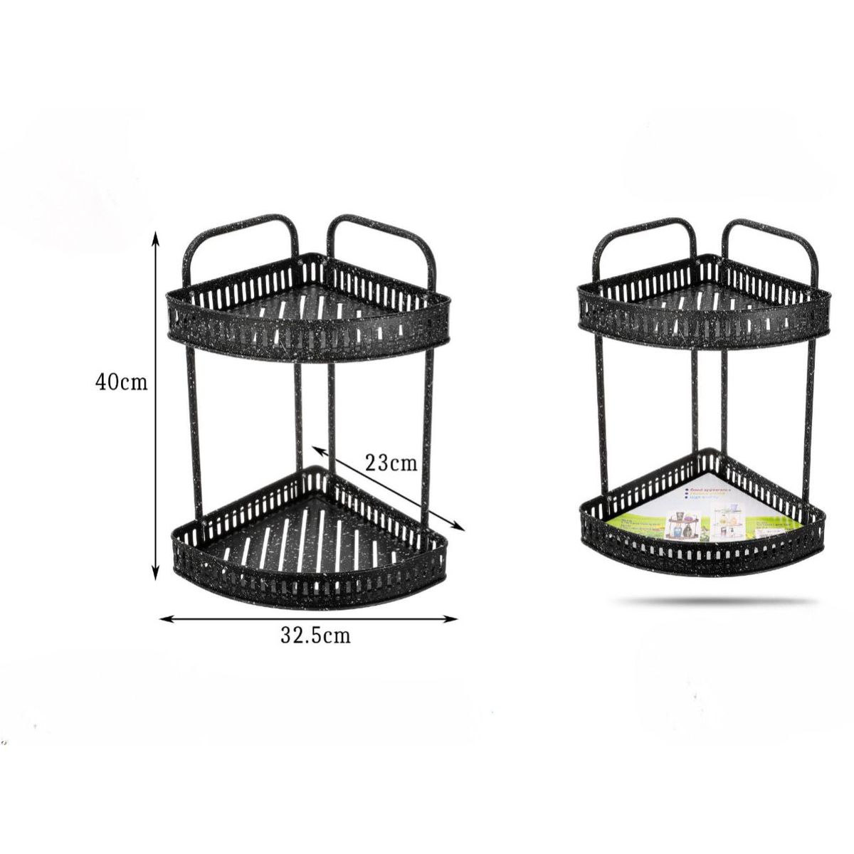 GENERICO - Organizador Estante De Baño Esquinero Negro Repisa Inoxidable